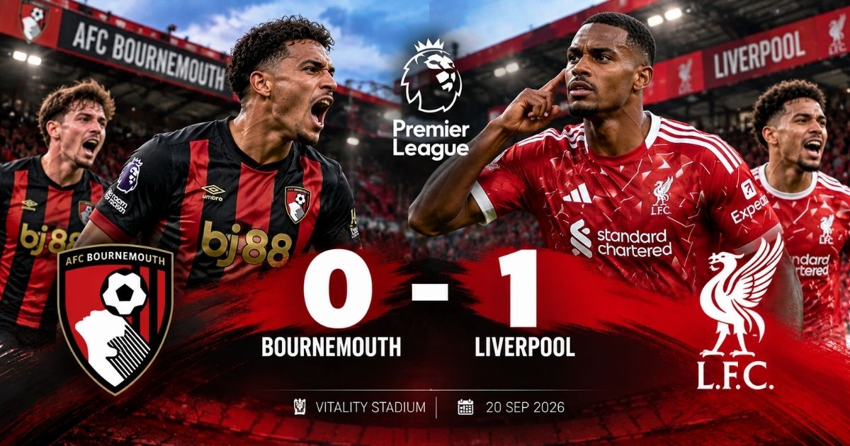บอร์นมัธ 0-1 ลิเวอร์พูล ผลบอลพรีเมียร์ลีก 2026/27