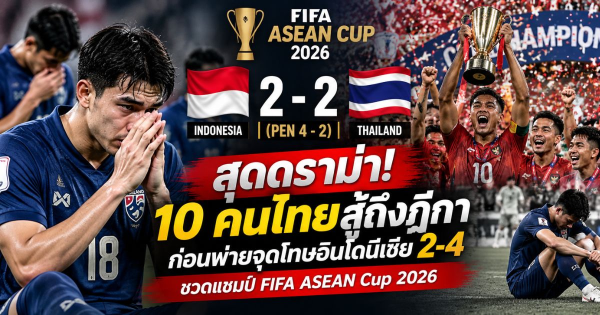 ทีมชาติไทยพบอินโดนีเซีย รอบชิงชนะเลิศ FIFA ASEAN Cup 2026